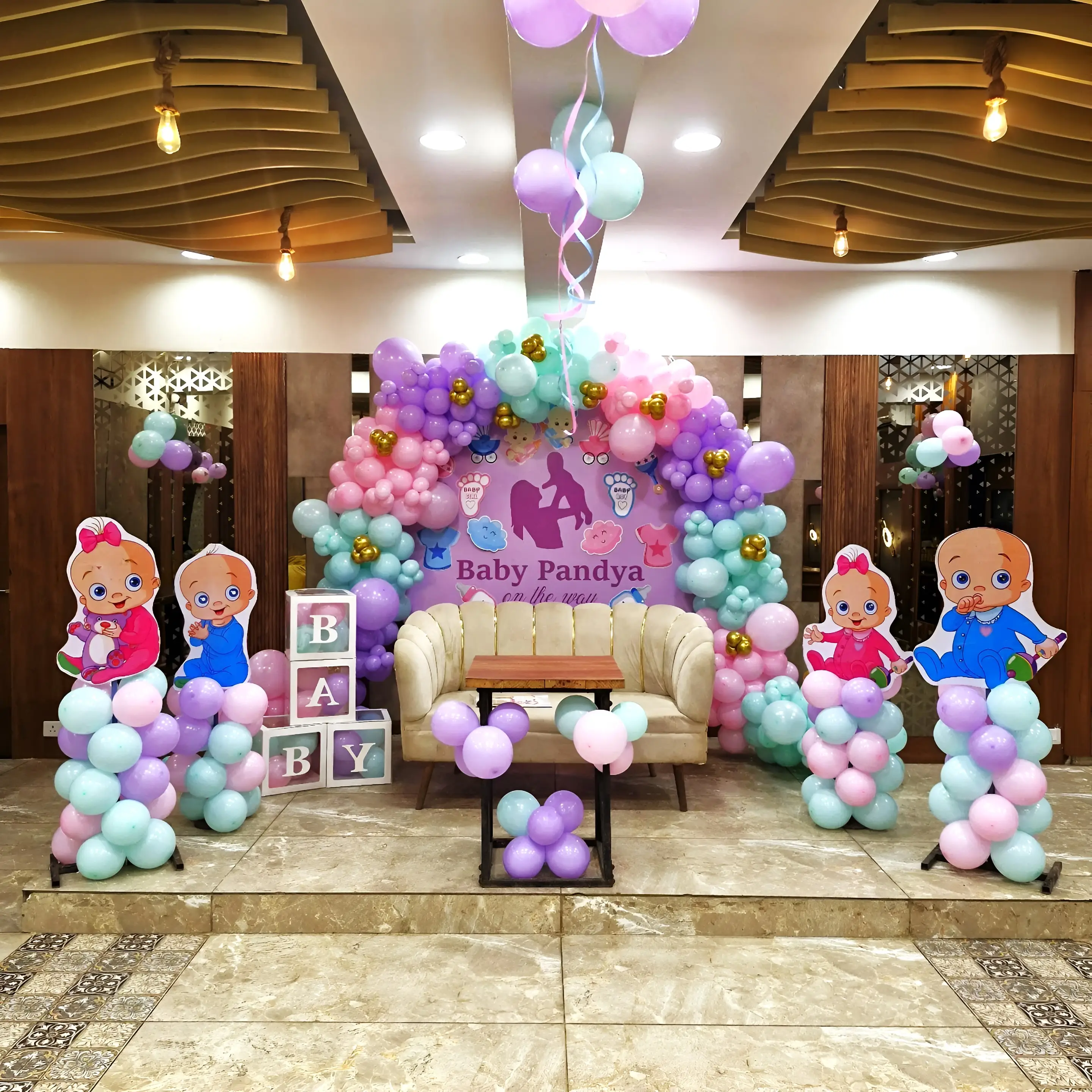 Baby Blue Theme Decoration - Deepak Balloon