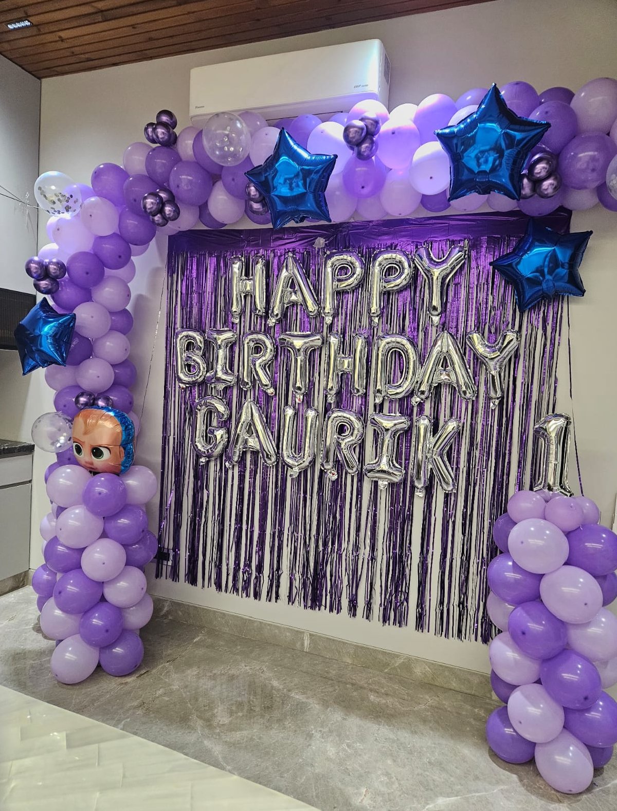 Boss Baby Theme Balloons Decoration - Deva Balloon & Decor in Delhi , Near Me Balloon Decoration