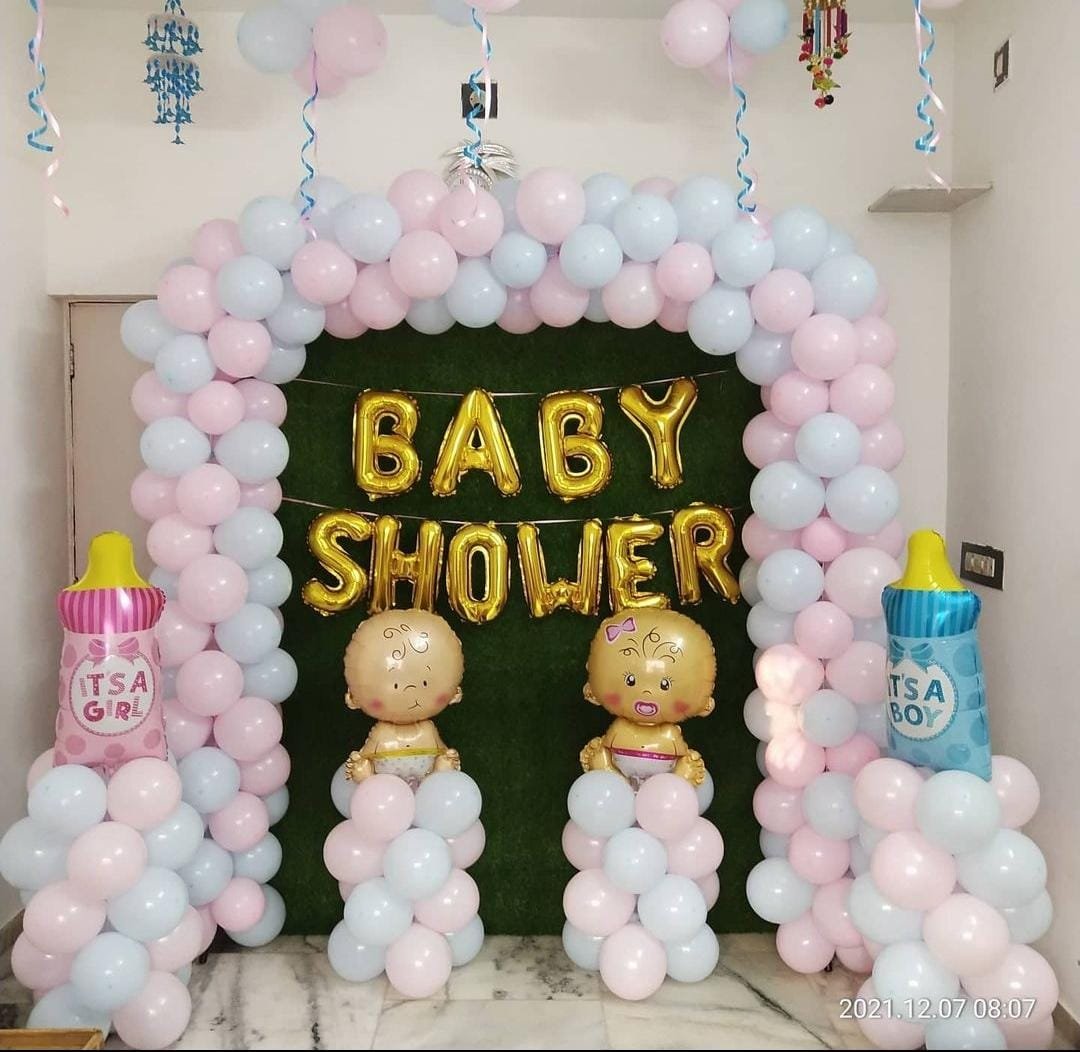 Make your special celebration memorable with our Baby Shower Decoration in Delhi NCR. We provide beautiful and customized Baby Shower Balloon Decoration, Godh Bharai Decoration, Welcome Baby Decoration and Baby Shower Party Decoration for homes, banquet halls, hotels and party venues. Choose from Baby Boy, Baby Girl, Pink & Blue, Pastel, Gold & Silver, Floral and Premium Balloon Themes. Balloon colours, theme, baby name, text and decoration elements can be customized according to your requirements. Our Baby Shower Decoration Near Me service is available across Delhi, West Delhi, North Delhi, South Delhi, East Delhi and Delhi NCR