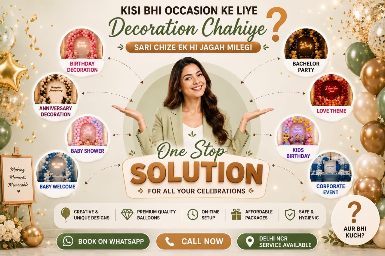 Premium birthday balloon decoration by Deepak Balloon